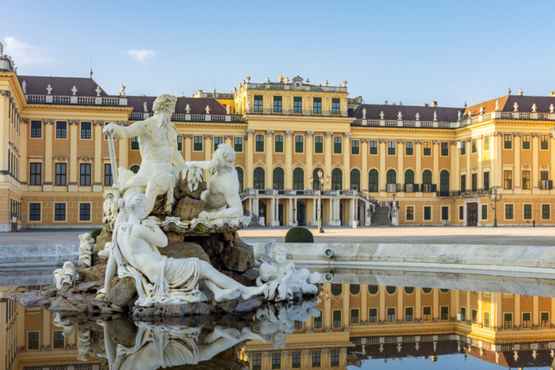 Sculpture at Schonbrunn palace in Vienna, Austria