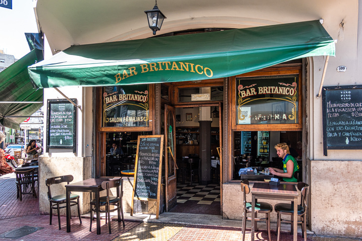 Famous traditional bar britanico at San Telmo in Buenos Aires, Argentina